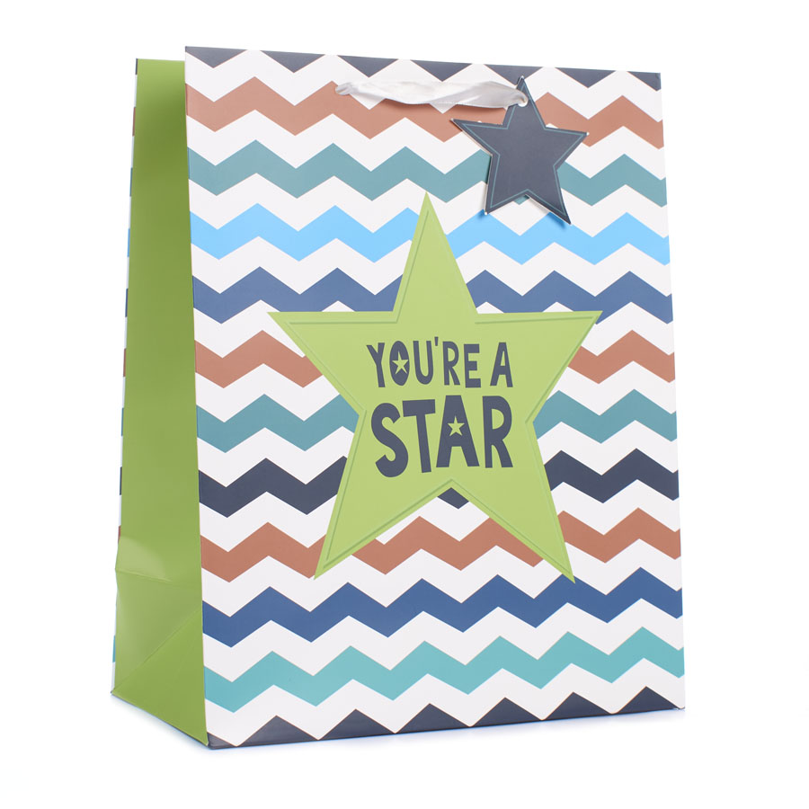6pk Extra Large Portrait Gift Bags Star - Tiger Feet Ireland