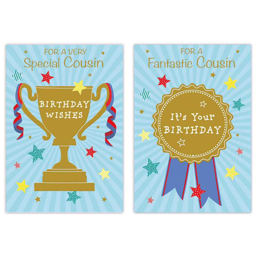 12pk Cards C50 Birthday Cousin - Tiger Feet Ireland