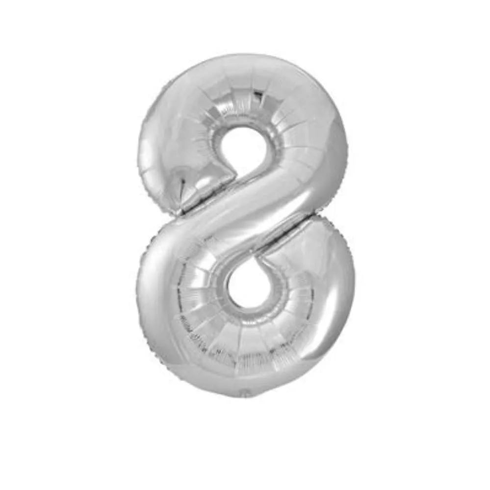 Foil Balloon 34" Big Number Silver - Tiger Feet Ireland