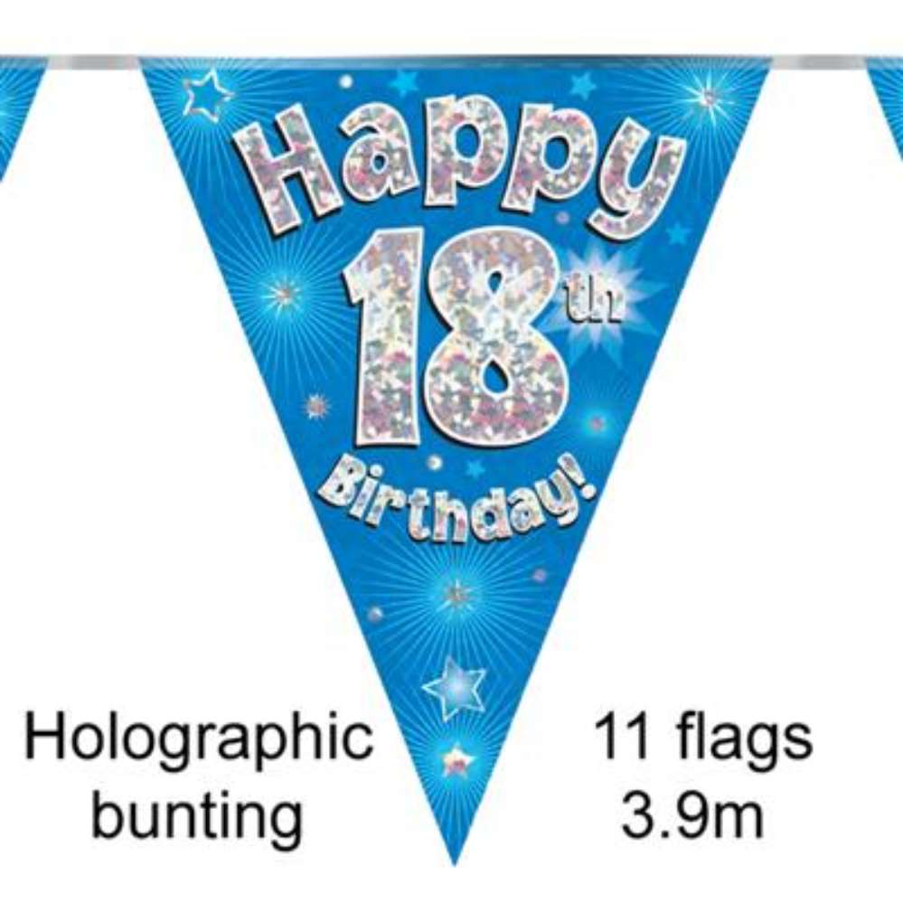 Party Bunting Happy 18th Birthday Blue - Tiger Feet Ireland