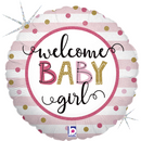Welcome Baby Girl 18" Foil Balloon - Tiger Feet Ireland