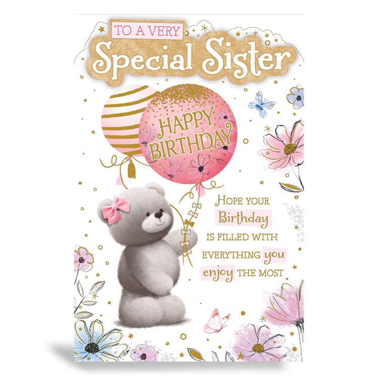6pk Cards C75 Birthday Sister - Tiger Feet Ireland