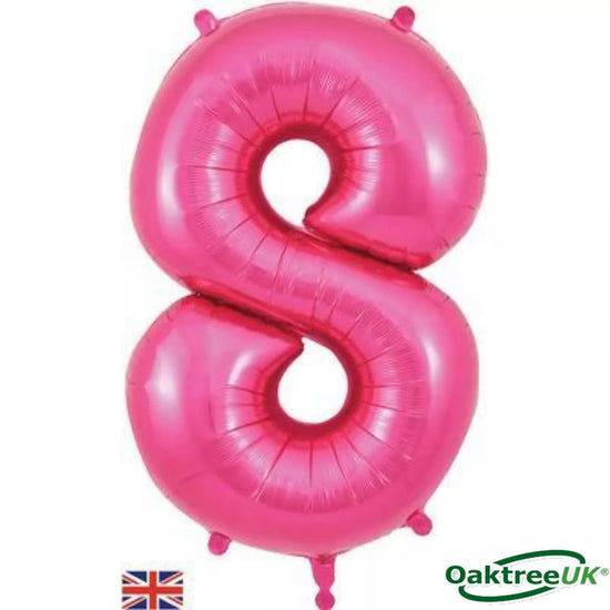 Oaktree Foil Balloon Pink 34" Number 8