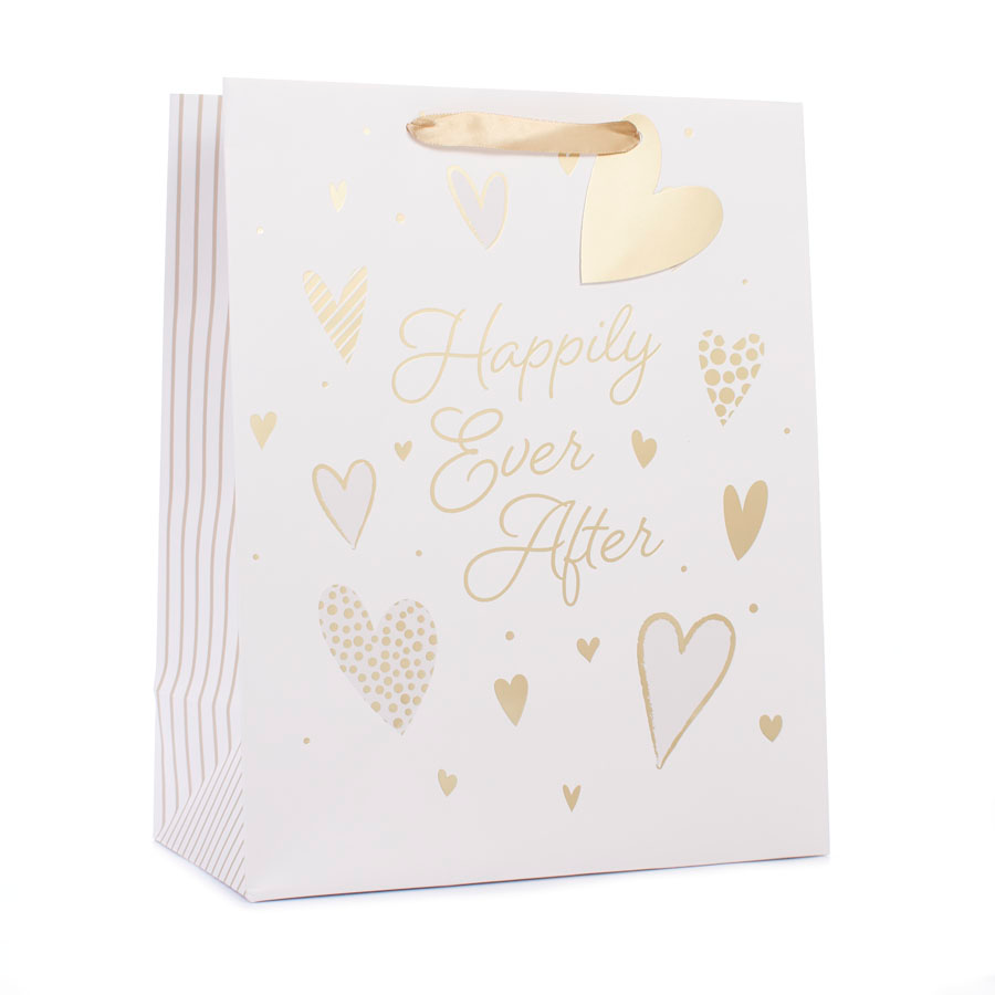 6pk Extra Large Portrait Gift Bags Hearts & Text - Tiger Feet Ireland