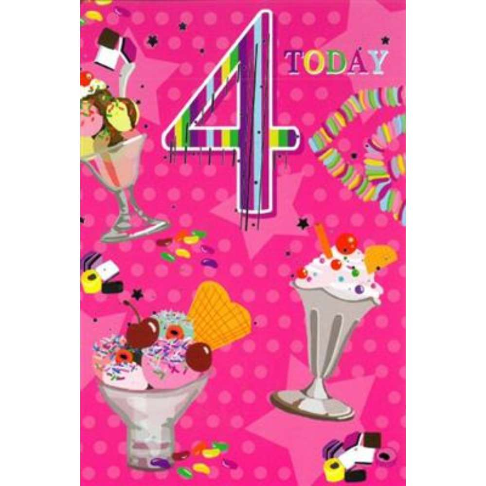 6pk Cards C50 Birthday Age 4 - Tiger Feet Ireland