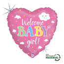 Foil Balloon 18" Welcome Baby Girl - Tiger Feet Ireland