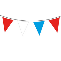 10m Waterproof Bunting 20 Flags Red, White, Blue - Tiger Feet Ireland