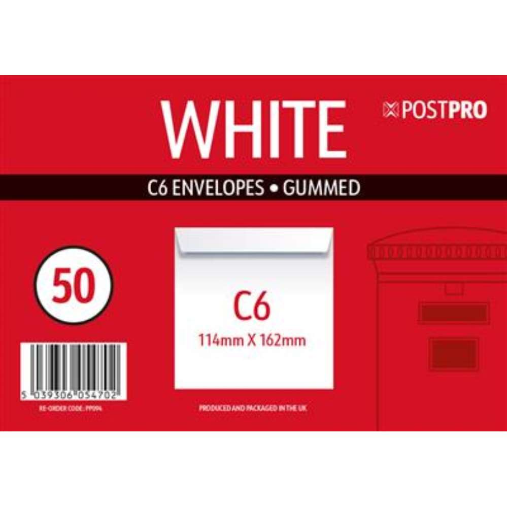 50pk Envelopes C6 Pack - Tiger Feet Ireland