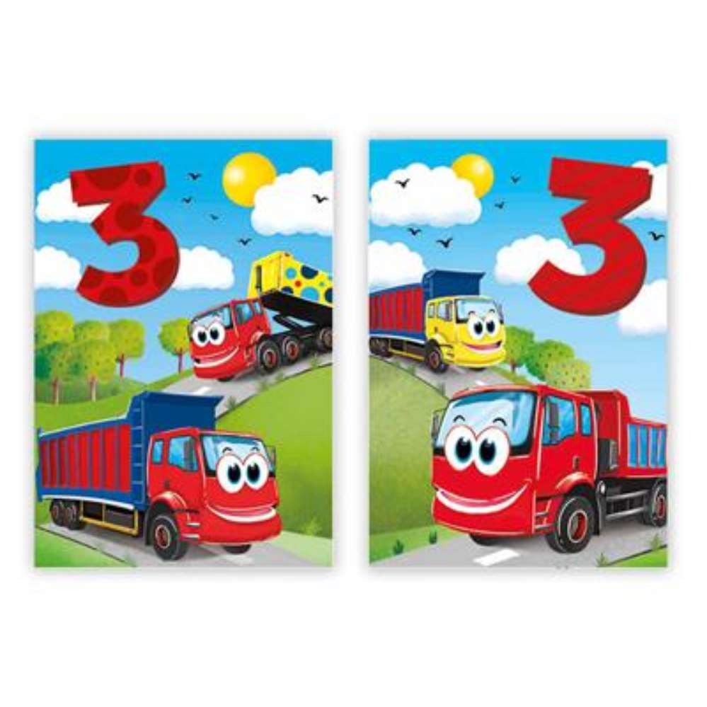 12pk Cards C50 Birthday Age 3 - Tiger Feet Ireland