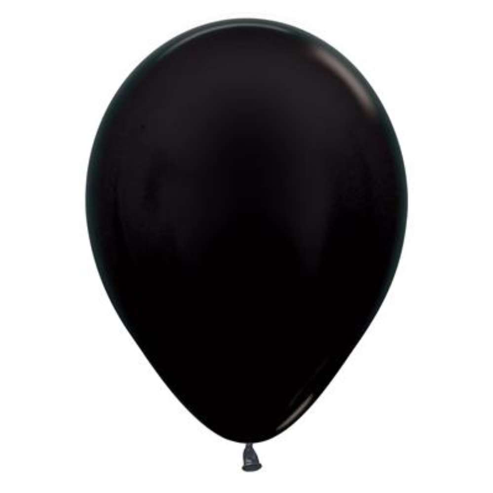 50ct Latex Balloon 12in Met Black Sempertex - Tiger Feet Ireland