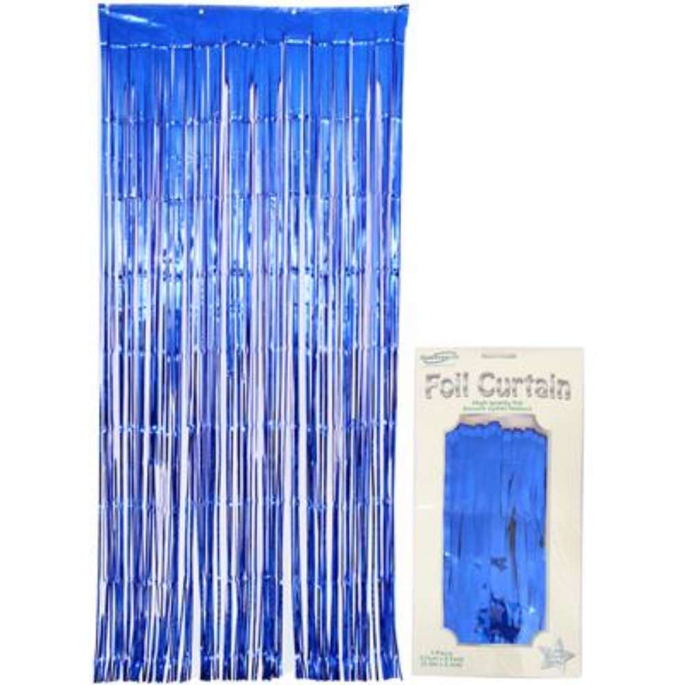 Foil Door Curtain Metallic Blue 90cm x 2.4m - Tiger Feet Ireland