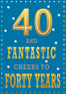 6pk Cards C50 Birthday Age 40 - Tiger Feet Ireland