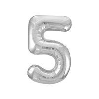Foil Balloon 34" Big Number Silver - Tiger Feet Ireland