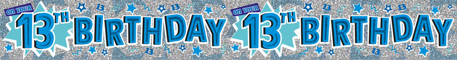 6pk Banners Birthday Age 13 - Tiger Feet Ireland