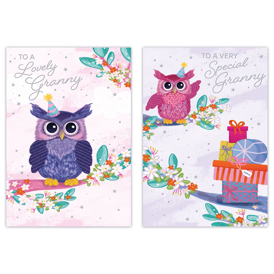 12pk Cards C50 Birthday Granny - Tiger Feet Ireland