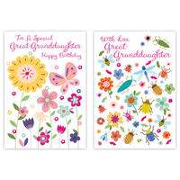 12pk Cards C50 Birthday Great-Granddaughter - Tiger Feet Ireland
