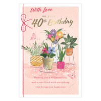6pk Cards C75 Birthday Age 40 - Tiger Feet Ireland