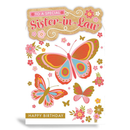 6pk Cards C75 Birthday Sister-In-Law - Tiger Feet Ireland