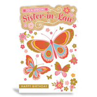 6pk Cards C75 Birthday Sister-In-Law - Tiger Feet Ireland