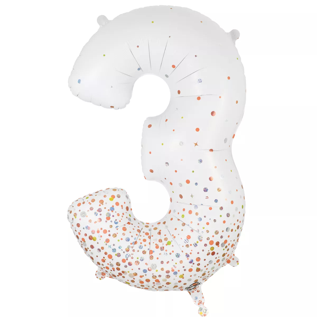Foil Balloon 34" Big Number Holo. Rose Gold - Tiger Feet Ireland