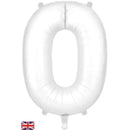 Foil Balloon 34" Big Number Matte White - Tiger Feet Ireland