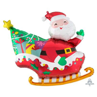 Foil Balloon 30" Supershape Santa Sleigh - Tiger Feet Ireland
