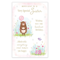 6pk Cards C375 Birthday Sister - Tiger Feet Ireland