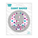 6pk Big Badges Birthday Age 9 - Tiger Feet Ireland