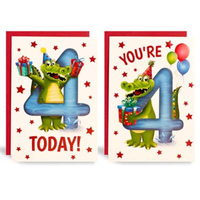 12pk Cards C50 Birthday Age 4 - Tiger Feet Ireland