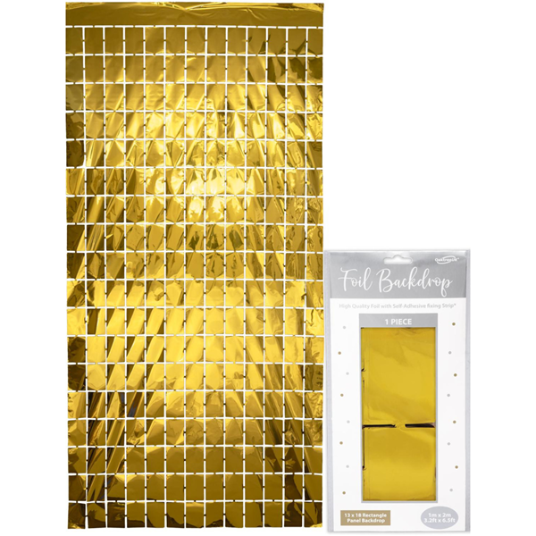 Gold Retangle Foil Backdrop 1m x 2m - Tiger Feet Ireland