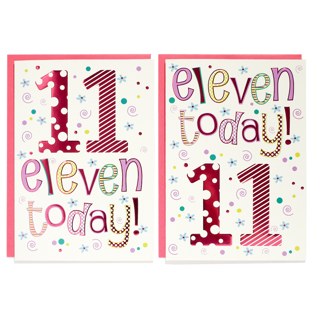 12pk Cards C50 Birthday Age 11 - Tiger Feet Ireland