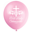 8pk Latex Balloon 12" Cross Communion White & Pink - Tiger Feet Ireland