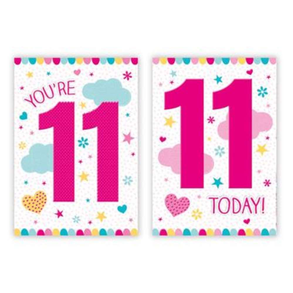 12pk Cards C50 Birthday Age 11 - Tiger Feet Ireland