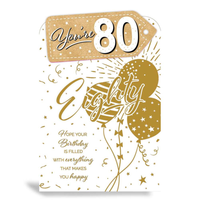 6pk Cards C75 Birthday Age 80 - Tiger Feet Ireland