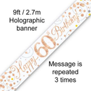 9ft Banner Sparkling Birthday 60th - Tiger Feet Ireland