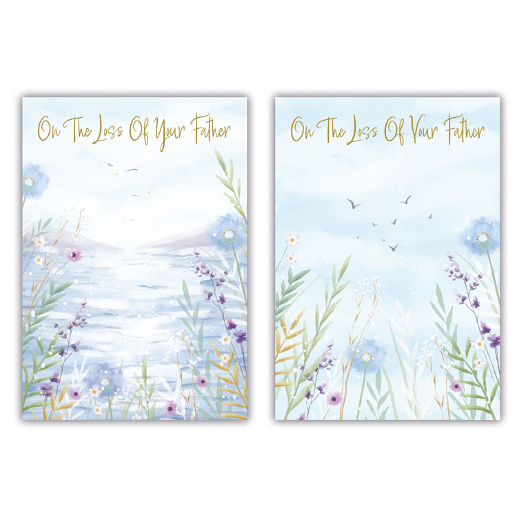 12pk Cards C50 Sympathy Loss Of Father - Tiger Feet Ireland
