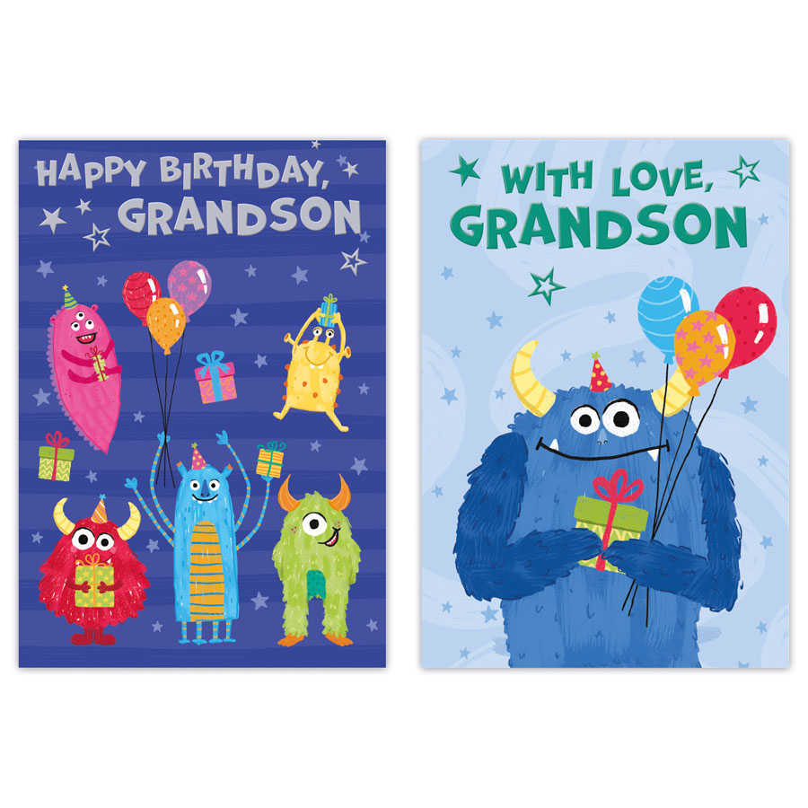 12pk Cards C50 Birthday Grandson - Tiger Feet Ireland