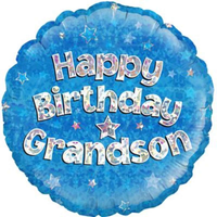 Foil Balloon 18" Happy Birthday Grandson - Tiger Feet Ireland