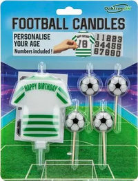 Oaktree Party Candles Green & White Football 8cm - Tiger Feet Ireland