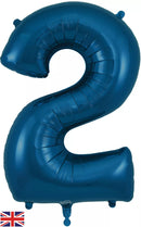 Foil Balloon 34" Number 2 Navy Blue - Tiger Feet Ireland