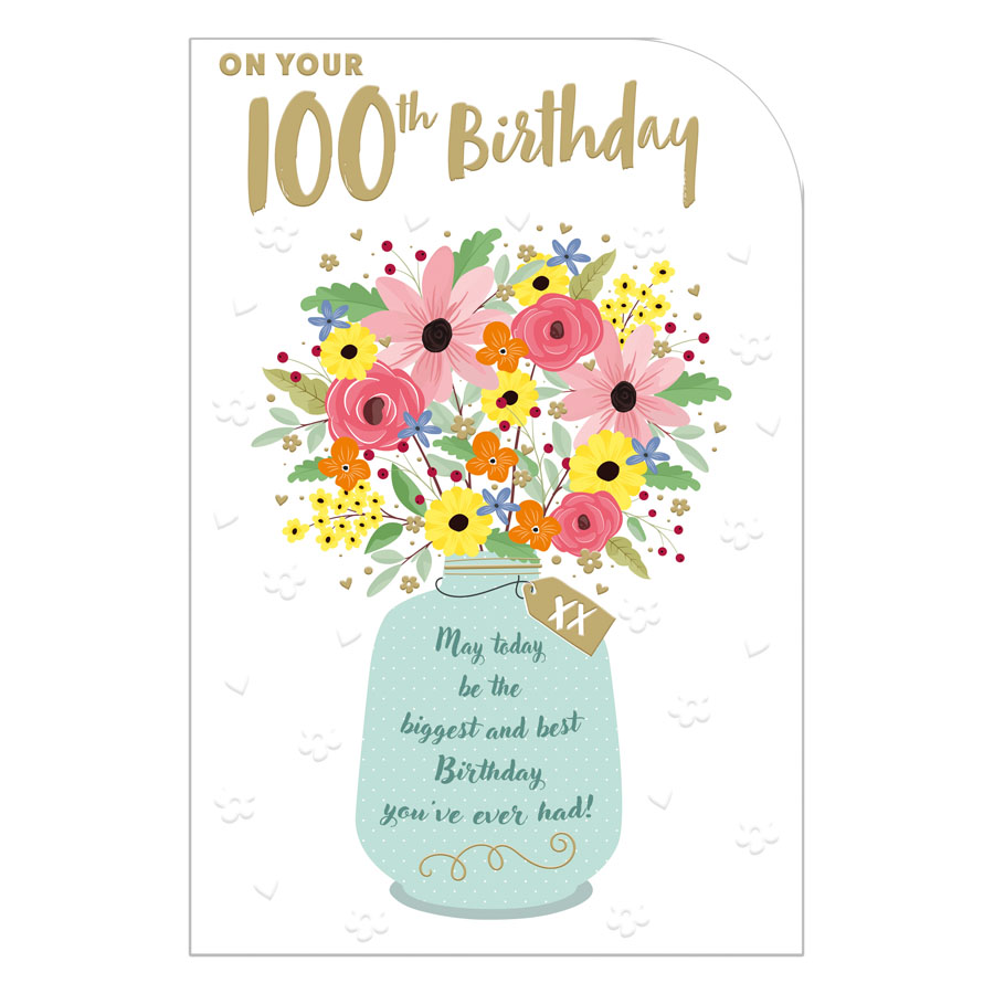 6pk Cards C75 Birthday Age 100 - Tiger Feet Ireland