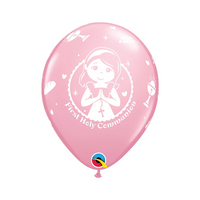 6ct Latex Balloons 11" First Holy Communion Girl - Tiger Feet Ireland