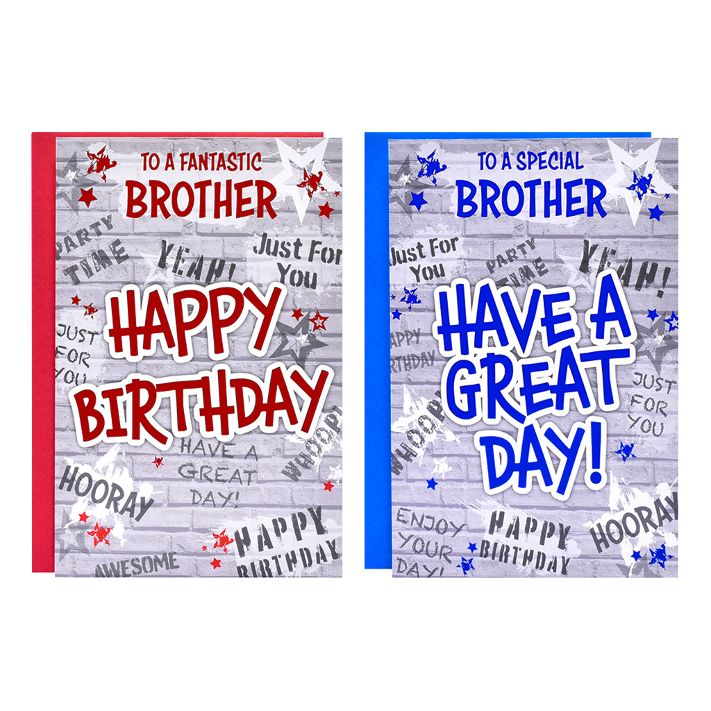 12pk Cards C50 Birthday Brother - Tiger Feet Ireland