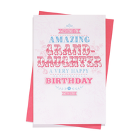 6pk Cards C75 Birthday Granddaughter - Tiger Feet Ireland
