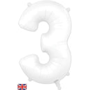 Foil Balloon 34" Big Number Matte White - Tiger Feet Ireland