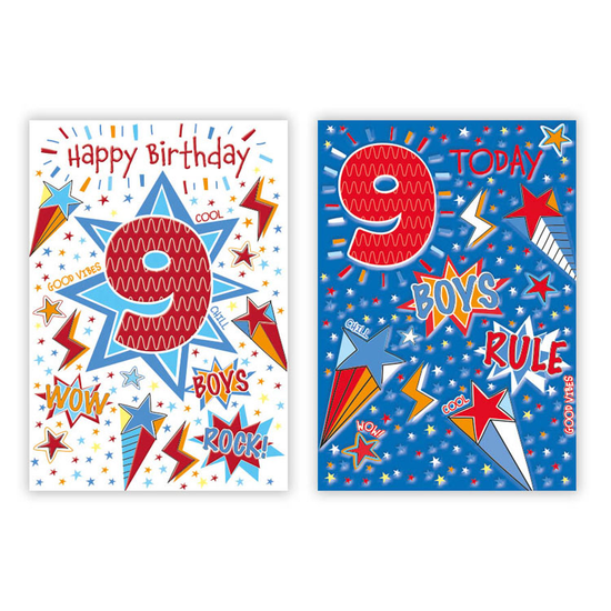 Poppyhill 12 Pack Cards C50 Kids Birthday Age 9