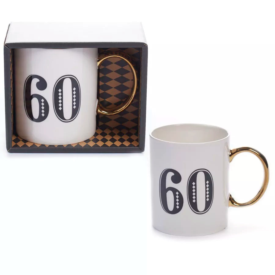 Age 60 Art Deco Mug - Tiger Feet Ireland