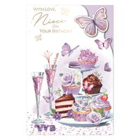6pk Cards C75 Birthday Niece - Tiger Feet Ireland