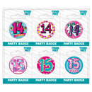 6pk Small Badges Birthday Age 14 & 15 - Tiger Feet Ireland
