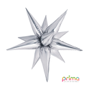 Foil Balloon 40" Shape Silver Starburst - Tiger Feet Ireland